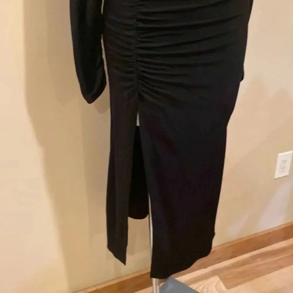 ZARA WOMAN NWT BLACK DRAPED SHEATH DRESS - Picture 9 of 12